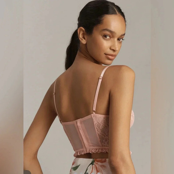 Anthropologie Pink Lace Bustier NWT Size Large - Picture 4 of 6